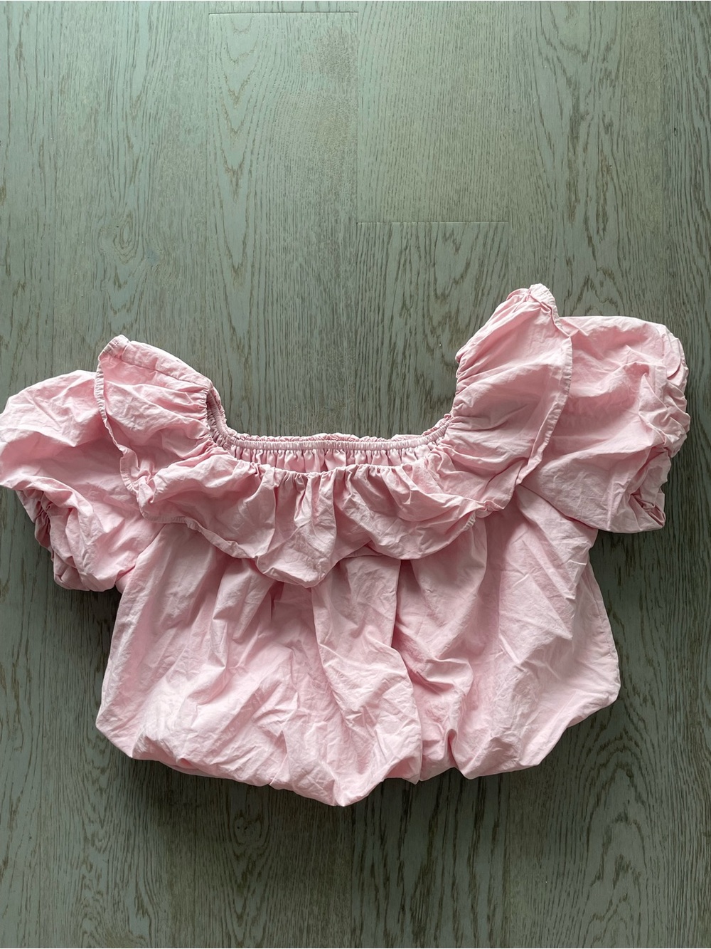 Pink Ruffled Off-Shoulder Women's Top - Picture 6 of 6
